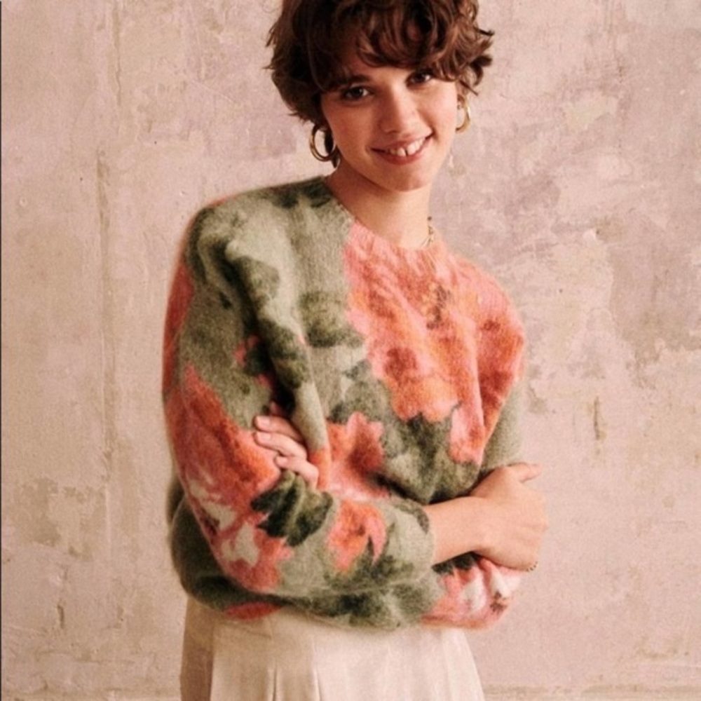 Wool mohair long sleeve jumper Floral - Sezane